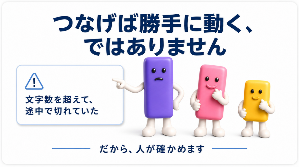 つなげば勝手に動く、ではありません